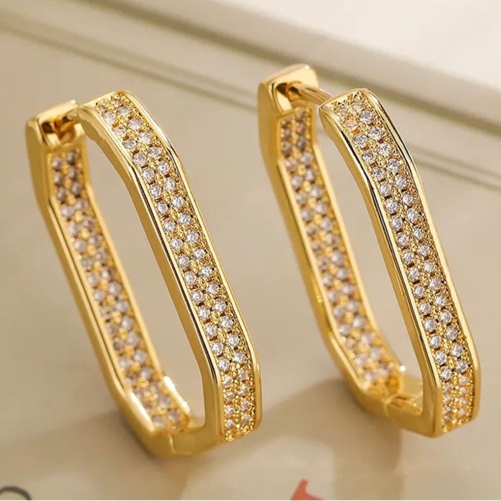 Geometric Gold Plated Earrings